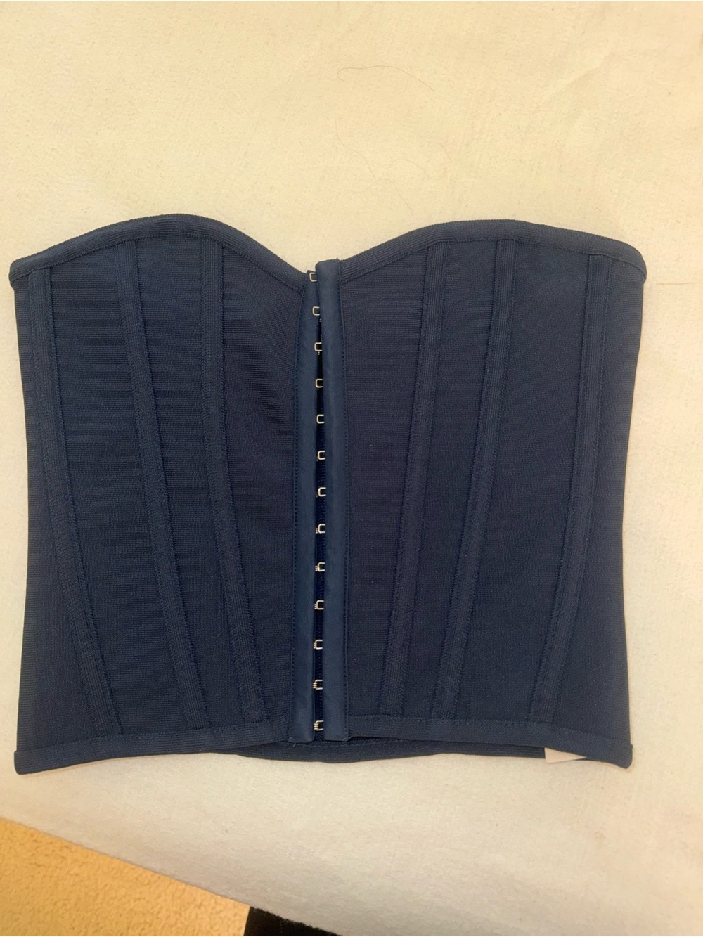 Pretty Little Thing Strapless Navy Corset Top - Structured Boning